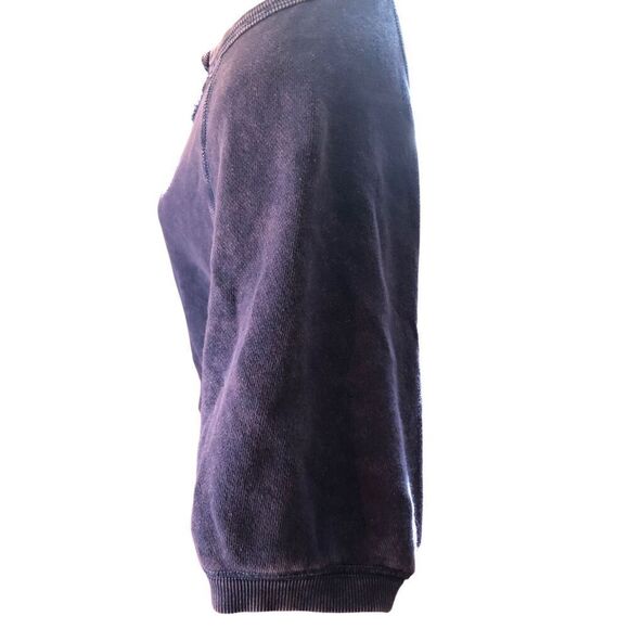 Sundance blue distressed wash vee neck short sketch cotton light pullover sweats - Picture 6 of 11